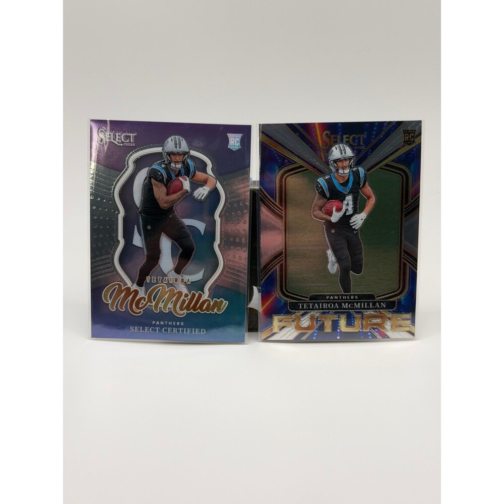 2025 Panini Select Tetairoa McMillan RC Lot (2) Certified + Select Future